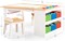 Arts and Crafts Center: Kids Activity Table and Drawing Desk with Stools, Storage Canvas Bins, Paper Roller, and Paint Cups | Toddlers Work Station - Children'S Wooden Learning Furniture